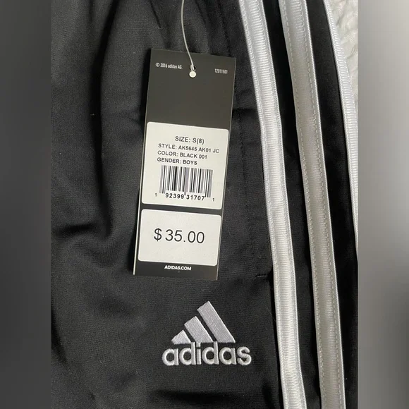 Adidas boys joggers, size S/8, brand new with tags - Picture 2 of 3
